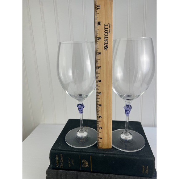 Mikasa Chablis Purple Grape Stem Wine Glasses Set of 4 Wine Glasses - Picture 2 of 4